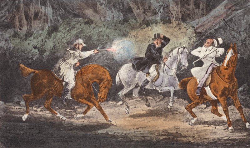 "Stand and deliver" (litografia) de Henry Thomas (after) Alken