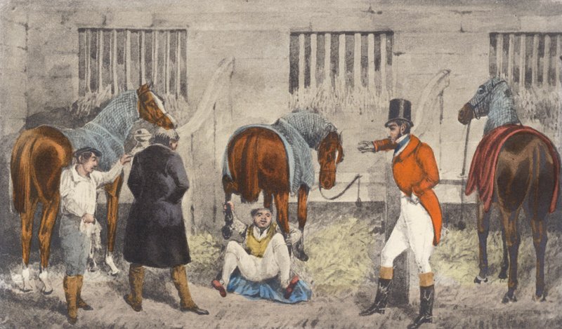 A poldra de Oaks (litografia) de Henry Thomas (after) Alken