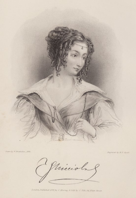 Condessa Teresa Guiccioli, dona de Lord Byron (gravura) de Henry Thomas (after) Ryall