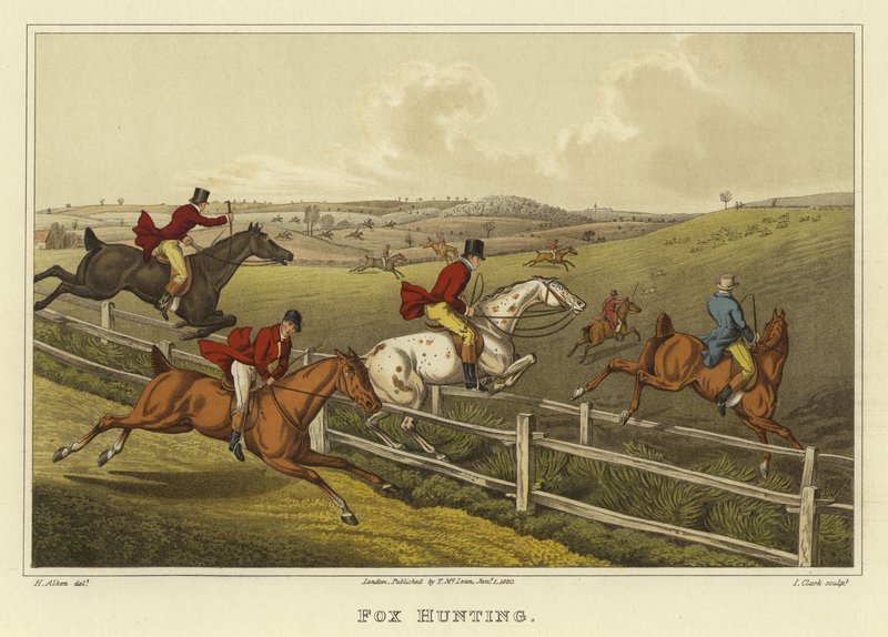 Caça à raposa (chromolitho) de Henry Thomas Alken