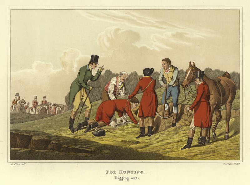 Caça à raposa (chromolitho) de Henry Thomas Alken