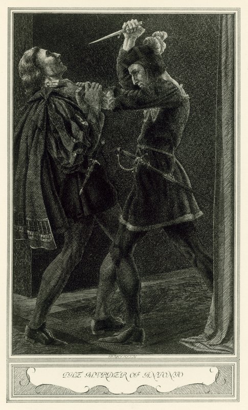 A Duquesa de Malfi, de John Webster: O assassinato de Antonio (litho) de Henry Weston Keen