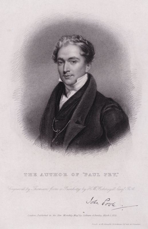John Poole, dramaturgo inglês, autor de Paul Pry (gravura) de Henry William (after) Pickersgill