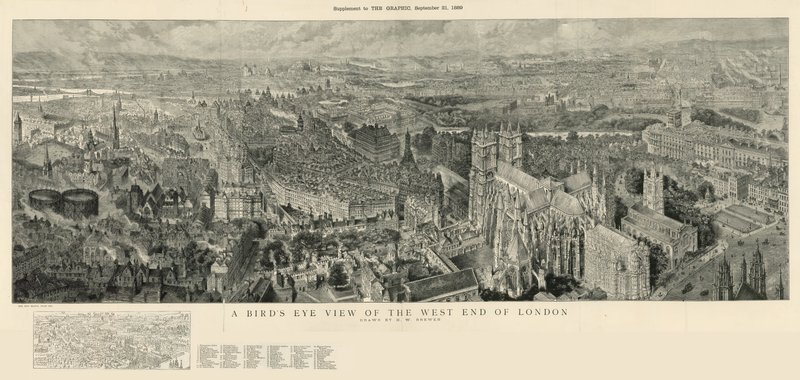Uma visão panorâmica do extremo oeste de Londres de Henry William Brewer
