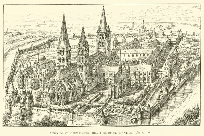 Abadia de Saint Germain-des-Pres, tempo de Santo Inácio (gravura) de Henry William Brewer