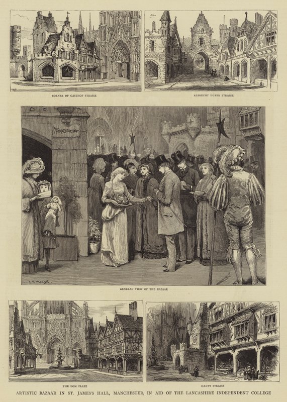 Bazar Artístico no St James&39;s Hall, Manchester, em Ajuda ao Colégio Independente de Lancashire de Henry William Brewer