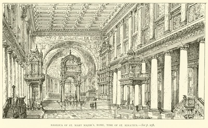 Basílica de Santa Maria Maior, Roma, tempo de Santo Inácio (gravura) de Henry William Brewer