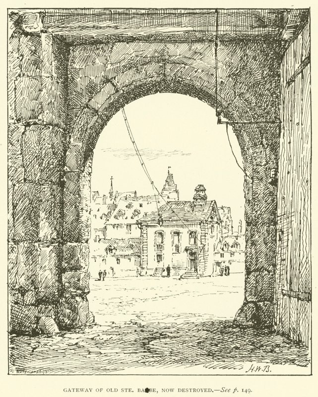 Porta de entrada do velho Ste Barbe, agora destruída (gravação) de Henry William Brewer