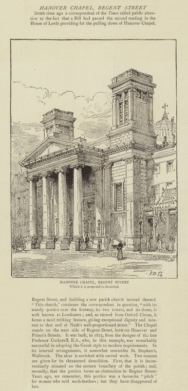 Capela de Hanover, Regent Street de Henry William Brewer