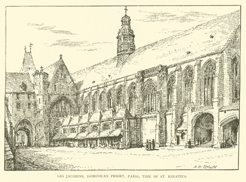 Les Jacobins, Priorado Dominicano, Paris, tempo de Santo Inácio (gravura) de Henry William Brewer