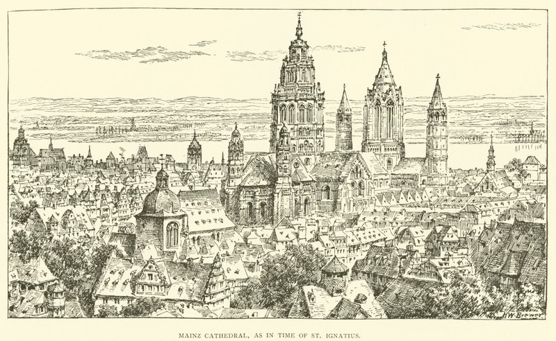 Catedral de Mainz, como no tempo de Santo Inácio (gravura) de Henry William Brewer