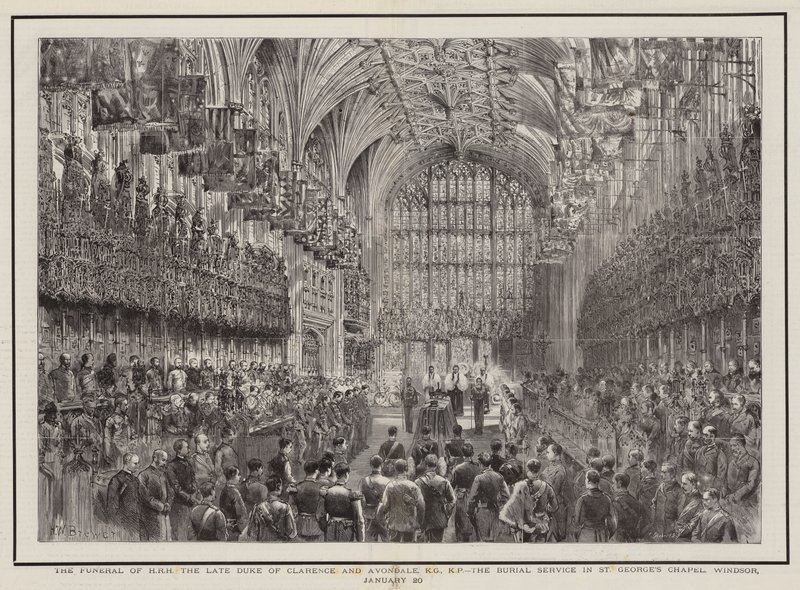 O Funeral de SAR, o Duque de Clarence e Avondale, KG, KP, o Serviço de Enterro na Capela de São Jorge, Windsor, 20 de janeiro de Henry William Brewer