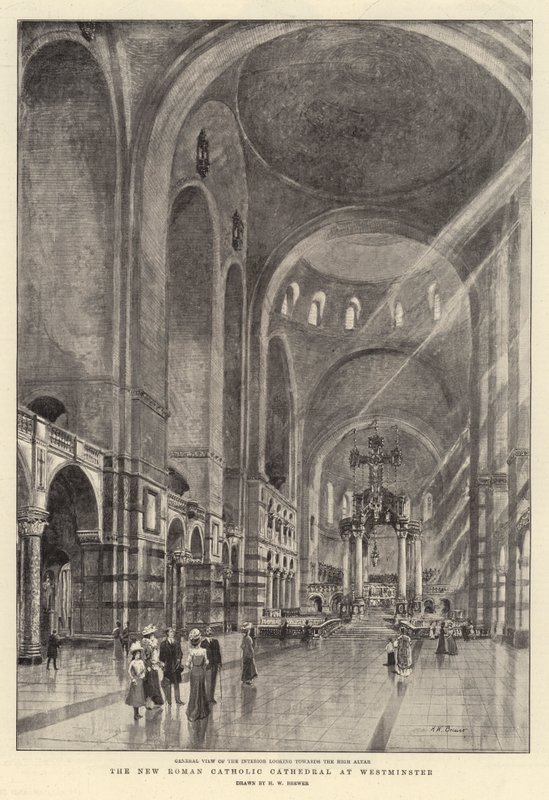 A nova catedral católica romana em Westminster de Henry William Brewer