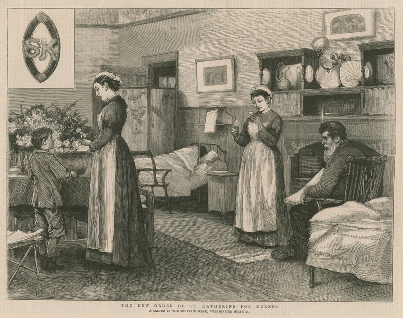 A nova ordem de St Katherine para enfermeiras; um esboço na Bouverie Ward, Westminster Hospital de Henry Woods
