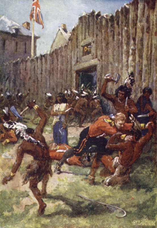 Índios vermelhos atacando o inglês de Henry after Sandham