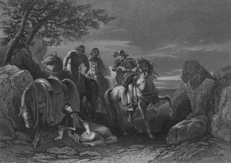 Hugh ONeill, Conde de Tyrone, e seus seguidores deixando o Ulster para a Europa continental durante o Voo dos Condes, 4 de setembro de 1607 de Henry after Warren