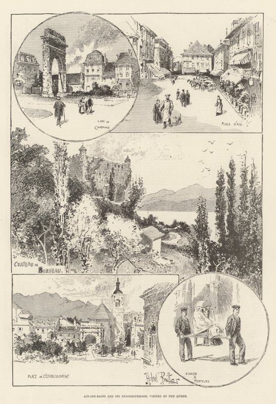 Aix-les-Bains e seu bairro, visitado pela rainha de Herbert Railton