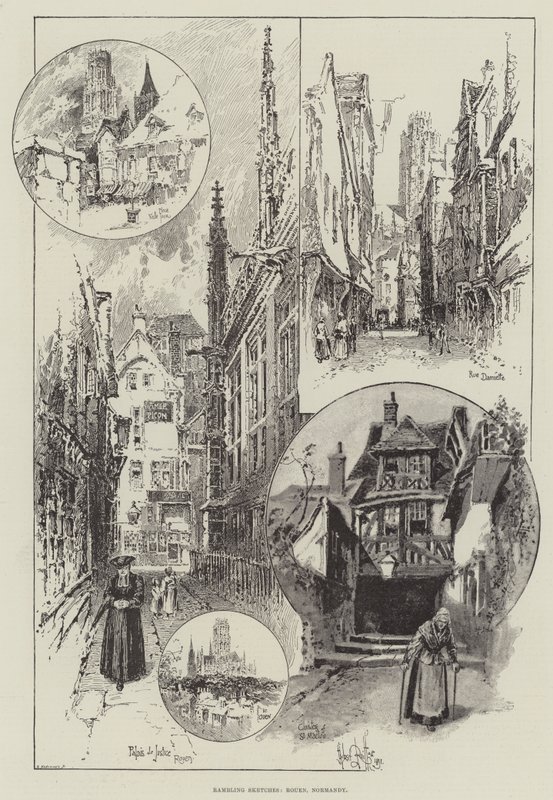 Esboços Rambling, Rouen, Normandy de Herbert Railton