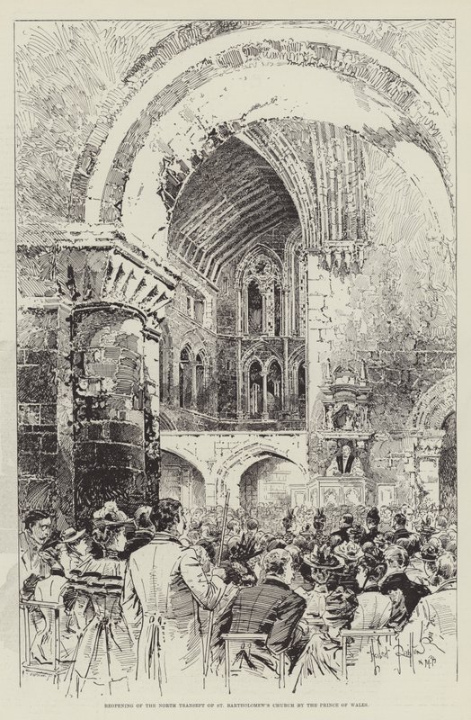 Reabertura do transepto norte da igreja de São Bartolomeu pelo príncipe de Gales de Herbert Railton