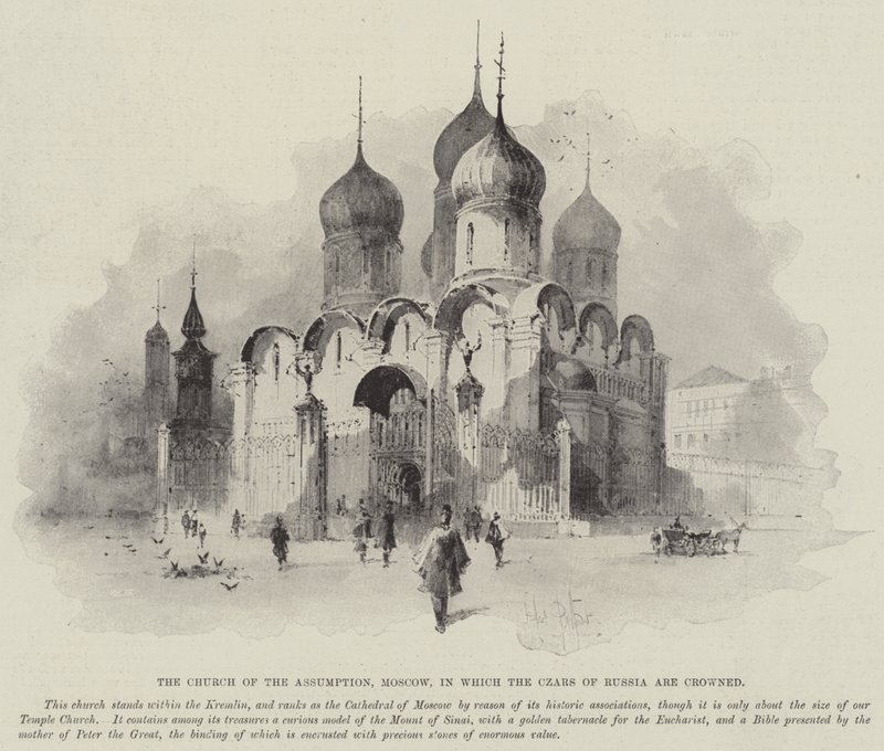 A Igreja da Assunção, Moscou, em que os czares da Rússia são coroados de Herbert Railton