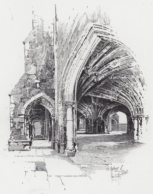Arcos de Cripta (gravura) de Herbert (after) Railton