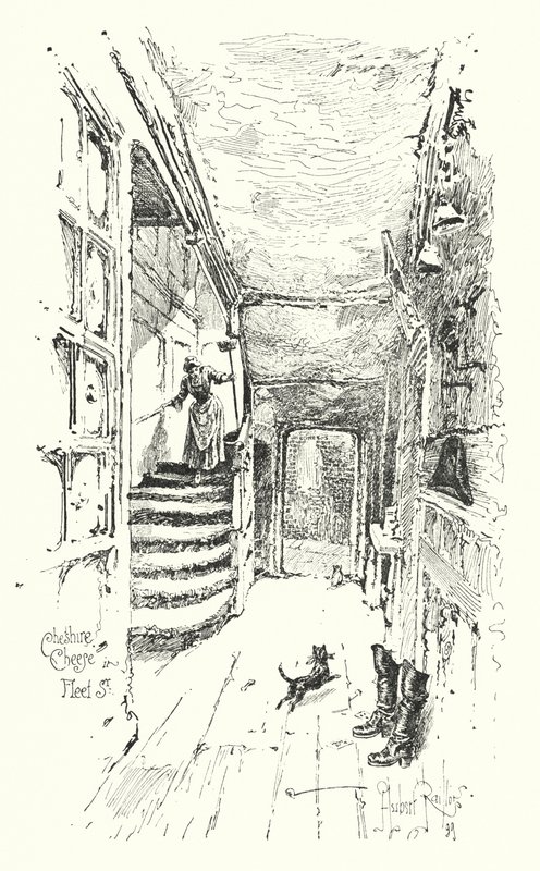 Cheshire Cheese, Fleet Street, Londres (litho) de Herbert (after) Railton