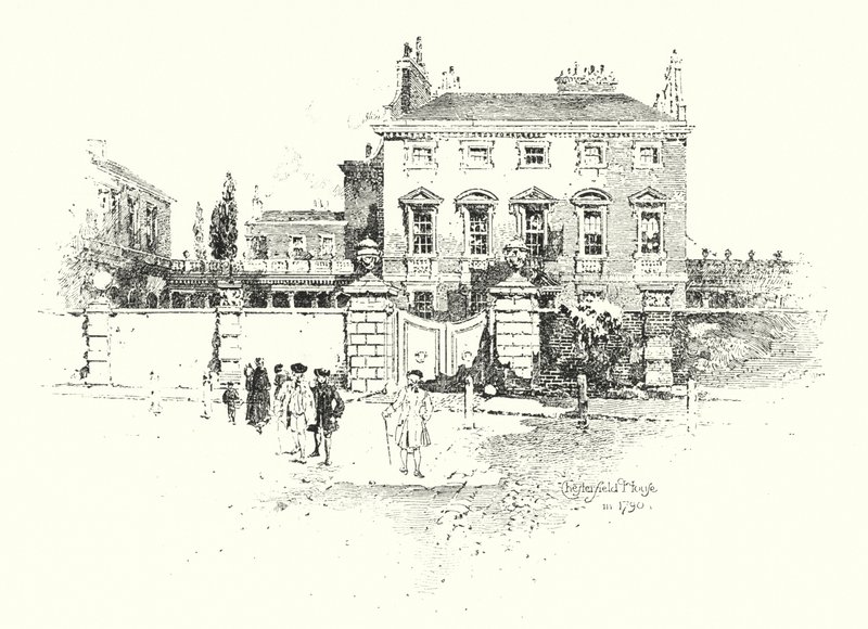 Chesterfield House, Londres, em 1790 (litho) de Herbert (after) Railton