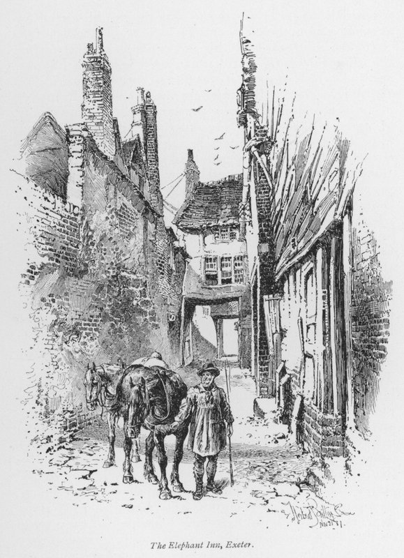 Treino: The Elephant Inn, Exeter (litho) de Herbert (after) Railton