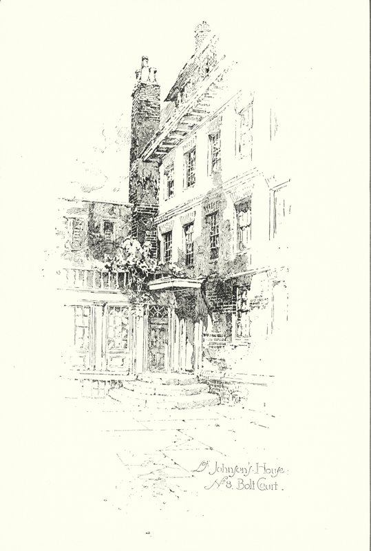 Dr. Johnsons House, No 8 Bolt Court, Londres (litho) de Herbert (after) Railton