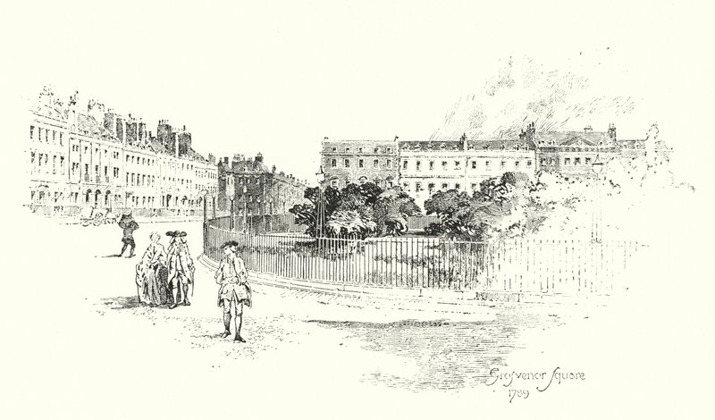 Grosvenor Square, Londres de Herbert (after) Railton