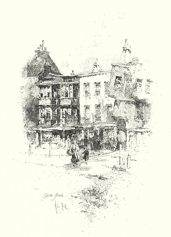Grub Street, Londres (litho) de Herbert (after) Railton
