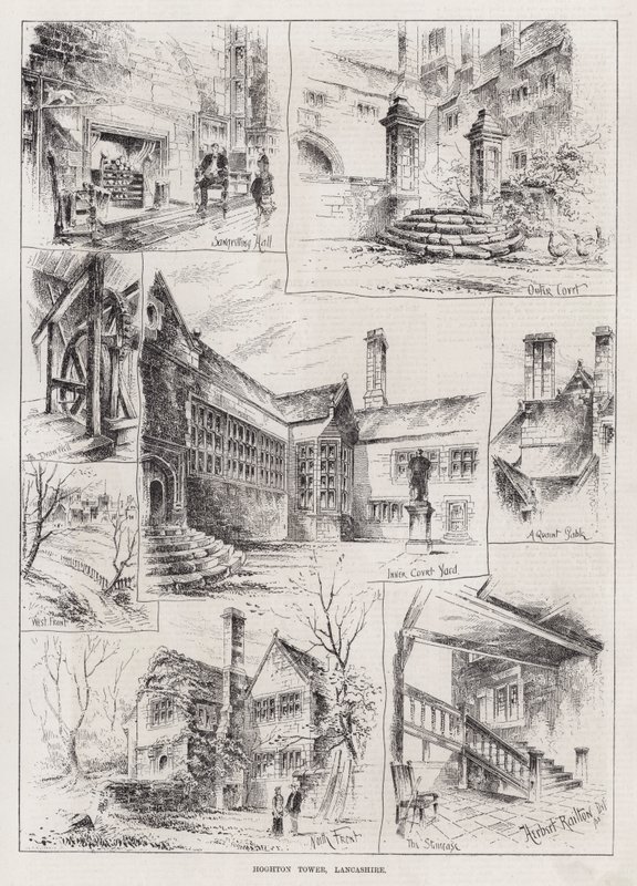 Hoghton Tower, Lancashire (gravura) de Herbert (after) Railton
