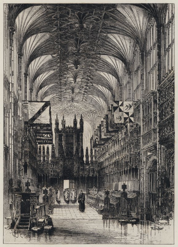 Interior da Capela de São Jorge (gravura) de Herbert (after) Railton