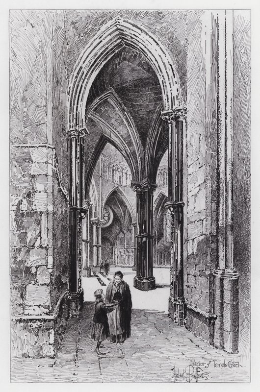 Interior da Igreja do Templo (gravura) de Herbert (after) Railton