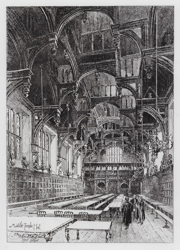 Salão do Templo Médio (gravura) de Herbert (after) Railton