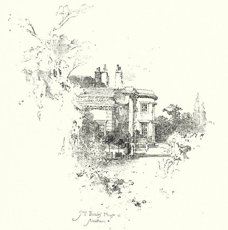 Sra. Thrales House, Streatham (litho) de Herbert (after) Railton