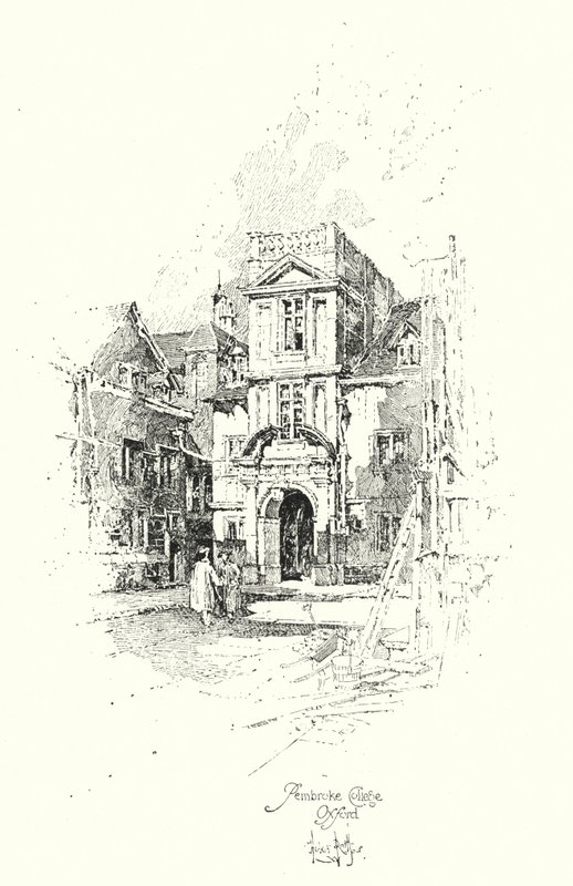 Pembroke College, Oxford (litho) de Herbert (after) Railton