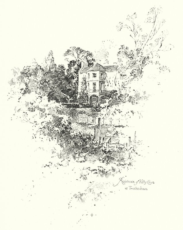 Residência de Kitty Clive, Twickenham, Londres (litho) de Herbert (after) Railton