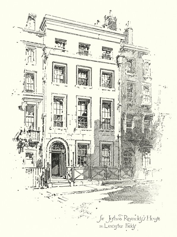 Sir Joshua Reynolds House, Leicester Fields, Londres (litho) de Herbert (after) Railton
