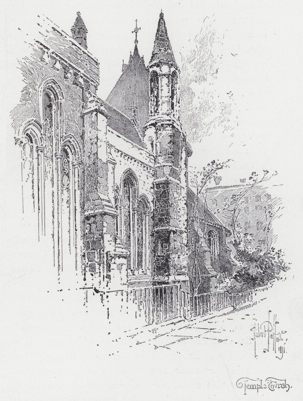 Templo Chruch (gravura) de Herbert (after) Railton