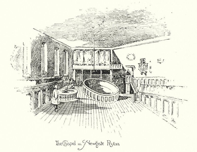 The Chapel, Newgate Prison, Londres (litho) de Herbert (after) Railton
