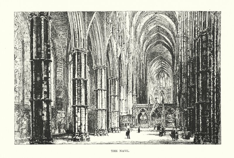 O interior da nave (litografia) de Herbert (after) Railton