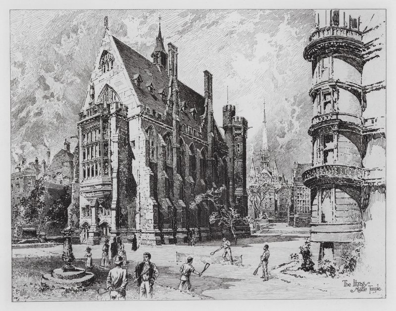 A Biblioteca, Templo do Meio (gravura) de Herbert (after) Railton