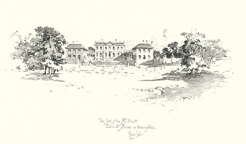 A sede de Edmund Burke, Beaconsfield (litho) de Herbert (after) Railton