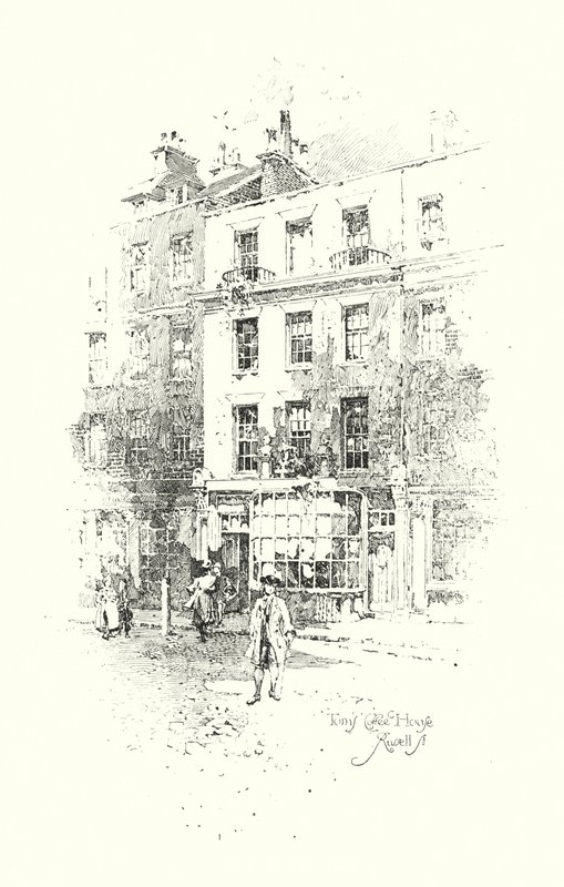 Toms Coffee House, Russell Street, Londres (litho) de Herbert (after) Railton