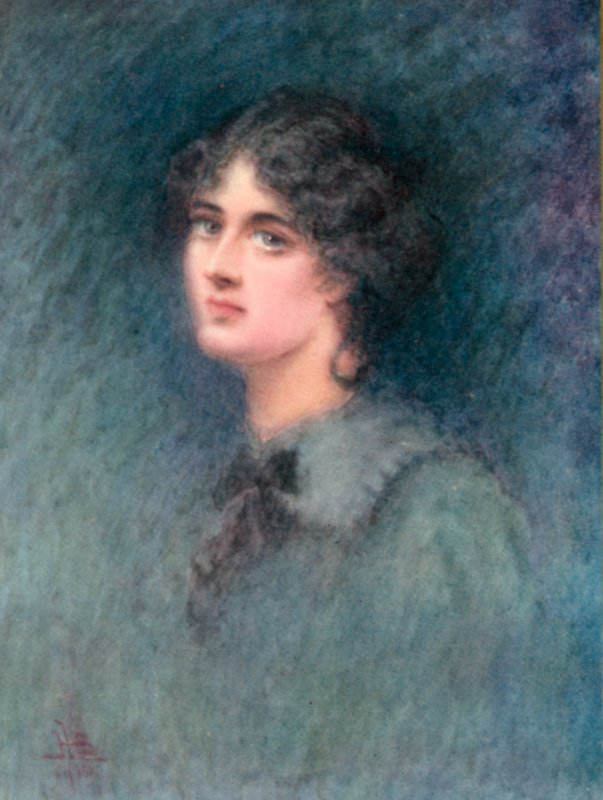 Lord Ormont e a sua Aminta: Aminta (litografia a cores) de Herbert Bedford