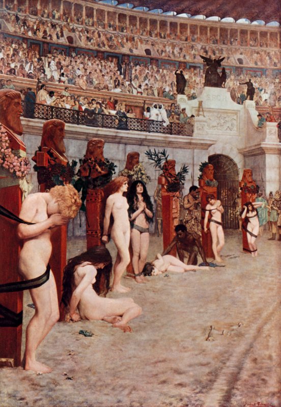 Os cristãos aos leões de Herbert Gustave Schmalz