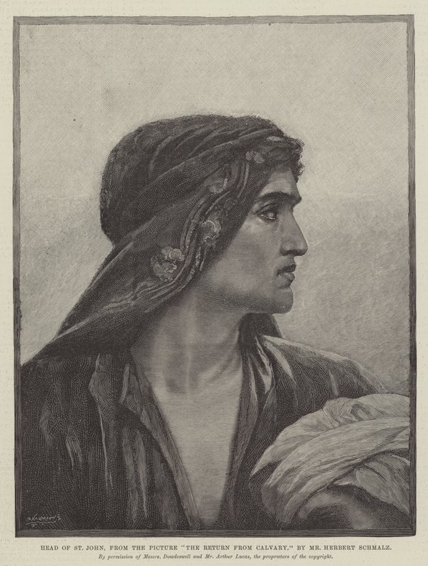 Cabeça de São João, da foto O retorno da cavalaria de Herbert Gustave Schmalz