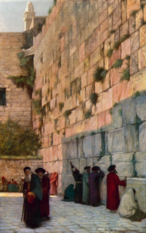 O muro da lamentação, Jerusalém de Herbert Gustave after Schmalz