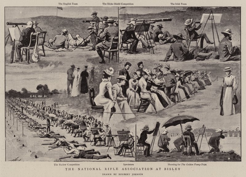 A associação nacional do rifle em Bisley de Herbert Johnson